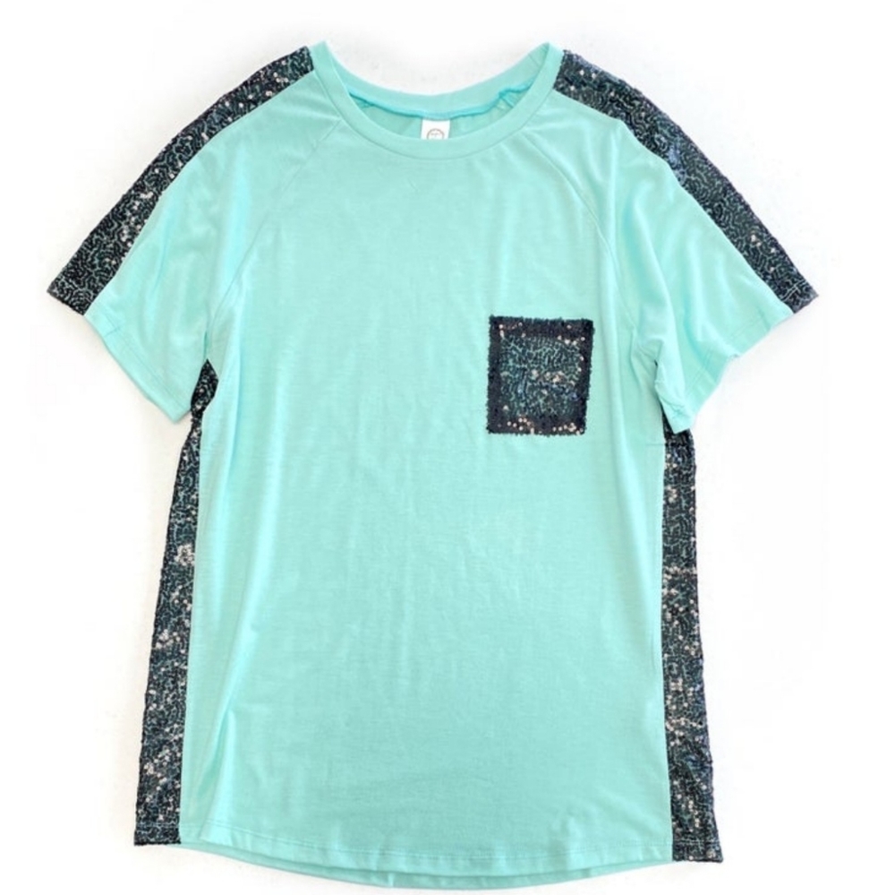 Shine Like A Diamond Pocket Tee in Mint